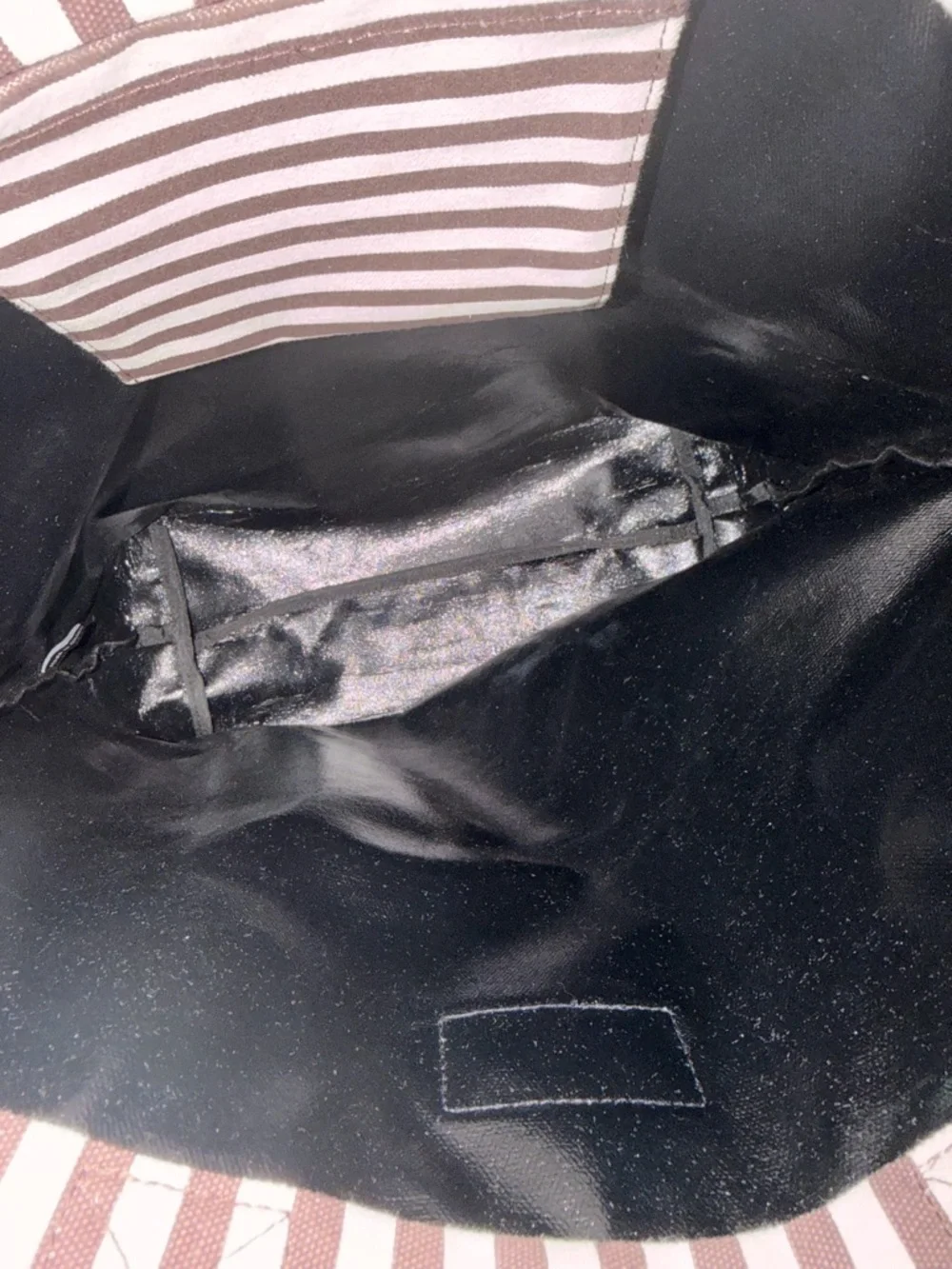 Henri Bendel brown  & White Striped Tote Bag - Picture 6 of 7